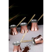 PremiumPort Bakır 5'li Cezve Seti, Şık ve Dayanıklı Mutfak Gereçleri