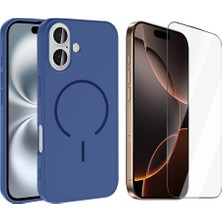 Vendas Apple iPhone 16 Kılıf M-Safe Şarj Özellikli Zore Meta Kapak + Cam Ekran Koruyucu