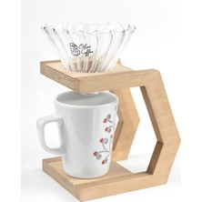 PremiumPort V60 Filtre Kahve Demleme Seti Cam Dripper ve Ahşap Stand ile Şık Sunum