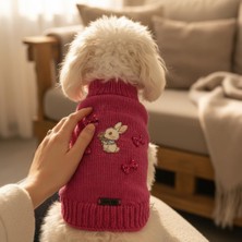 Lady Fify Kedi ve Köpek Için Tavşan Motifli Pembe Kazak