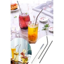 PremiumPort Çiftli Paslanmaz Çelik Pipet ve Temizleme Fırçası Seti