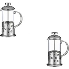 PremiumPort Paslanmaz Çelik French Press ve Bitki Çayı Bardağı Seti 2 Adet 350 ml