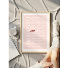 Fuart.Co Xoxo Aşk Posteri Aşk Temalı Sevgililer Günü Posteri (Çerçevesiz) Love