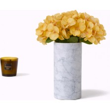 Madame Nazar Üstün Kalite Gerçekçi Ortanca Yapay Çiçek – 1 Demet- 44CM (Şeftali Sarısı) Masa ve Salon Dekoru