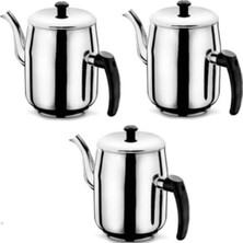 PremiumPort Paslanmaz Çelik Çay Demliği 1.7 Litre, 3’lü Set, Dayanıklı ve Şık Tasarım