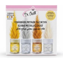 Dr. Gusto 4’lü Metalik Toz Gıda Boyası 4 gr + Boya Çözücü 40 gr Set