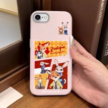 Ucuc iPhone 7/8/se 2020 2022 Uyumlu Pembe Deri Dokulu Silikon Kamerayı Korur Şok Emici Kılıf