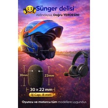 1 Adet Motorcu & Oyuncu Yaka Mikrofon Süngeri – Mikrofon Aksesuarı, Gürültü Azaltıcı, Hijyenik Paket