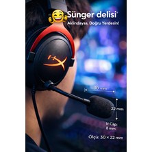 Süngerdelisi Mikrofon Süngeri 30X22- 8mm Yaka / Oyuncu / Motorcu Uyumlu