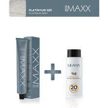 Maxx Deluxe Tüp Boya 60 ml - 30 V Oksidan 60 ml Platinyum Gri