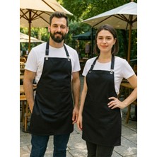 Gabardin Kumaş % 100 Pamuk Ayarlanabilir Askılı Garson – Barista – Şef Önlüğü Mutfak Önlüğü
