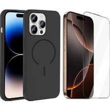Vendas Apple iPhone 14 Pro Max Kılıf M-Safe Şarj Özellikli Zore Meta Kapak + Cam Ekran Koruyucu