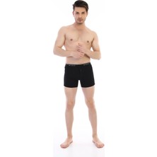 Çift Kaplan Erkek Pamuk Elastanlı Rahat Düğmeli 1 Adet Boxer Şort