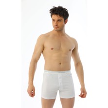 Çift Kaplan Erkek Pamuk Elastanlı Rahat Düğmeli 1 Adet Boxer Şort