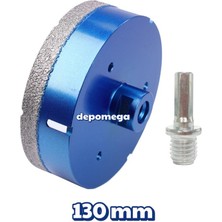 Depomega 130 mm Granit Mermer Seramik Delme Panç Spiral ve Matkap Için Aparatlı M14
