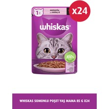 Whiskas Somon Balıklı Pouch Yaş Kedi Maması 85 gr x 24 Adet