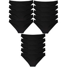 MTM My The Mall Giyim 15 Adet Süper Eko Set Likralı Kadın Slip Külot Siyah