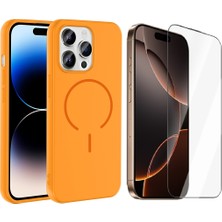 Vendas Apple iPhone 14 Pro Max Kılıf M-Safe Şarj Özellikli Zore Meta Kapak + Cam Ekran Koruyucu