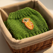 Lady Fify Tavşan Için Havuçlu Yeşil Kazak