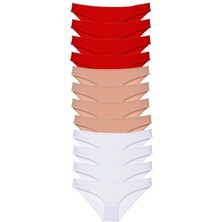 MTM My The Mall Giyim 12 Adet Süper Eko Set Likralı Kadın Slip Külot 508