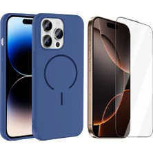 Vendas Apple iPhone 14 Pro Max Kılıf M-Safe Şarj Özellikli Zore Meta Kapak + Cam Ekran Koruyucu