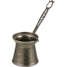 PremiumPort Sema Desenli Bakır Döküm Cezve, 4 Kişilik, Mıknatıslı Ocak Uyumlu