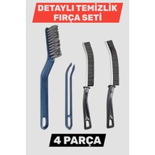 Manosta 4 Parça Temizlik Fırça Seti – Derz Temizleme, Ince Uçlu Detay Fırçaları & Gider Saç Toplama Cımbızı