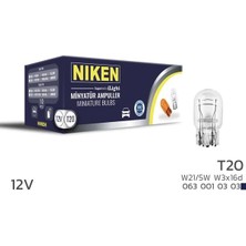 NIKEN T20 DİPSIZ AMPUL 1016 W21/5W W3X16D 10LU (10 ADET)