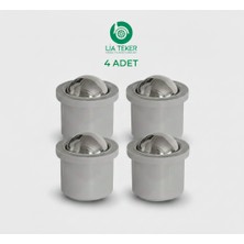 LİA TEKER Gömme Mobilya Tekeri 23 mm Gri 4'lü
