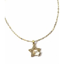 Suzi Shine Gold Çelik Yıldız Kolye