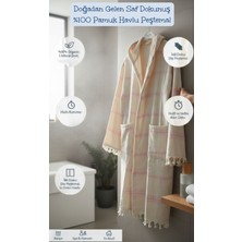 DNRYSL %100 Pamuk Havlu Peştemal Bornoz, Kapüşonlu Yumuşak, Hafif ve Hızlı Kuruma Banyo ve Plaj Bornozu