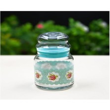 Bosphorus Çiçekli Yeşil 2 Adet Kavanoz,cay,kahve,baharat Saklama Kabı