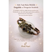 Prof. Nari Mor Akik Taşlı Bakır Bilezik