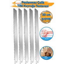 PremiumPort Tilki Kuyruğu Et Kemik Kesme Testeresi 30 Cm, 5'li Çelik Bıçak Seti