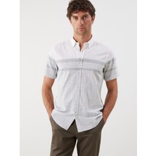 Lc Waikiki Yeni Sezon Regular Fit Kısa Kollu Çizgili Poplin Erkek Gömlek