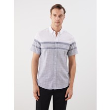 Lc Waikiki Yeni Sezon Regular Fit Kısa Kollu Çizgili Poplin Erkek Gömlek