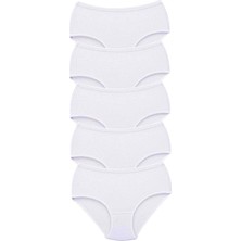 MTM My The Mall Giyim 5 Adet Tutku Kadın Yüksek Bel Bato Kalın Lastik Külot Beyaz