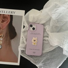 Lama Case Apple iPhone 11 Kılıf Pastel Pop Koleksiyonu Kabartmalı Pofuduk Köpek Desenli Kapak