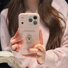 Lama Case Apple iPhone 16 Kılıf Pastel Pop Koleksiyonu Kabartmalı Sevimli Pofuduk Köpek Desenli Kapak