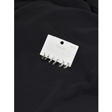 316L Çelik Gümüş Renk 6lı Set Küpe