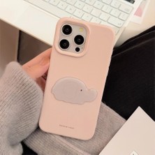 Lama Case Apple iPhone 14 / 13 Kılıf Pastel Pop Koleksiyonu Kabartmalı Uykucu Fil Desenli Kapak