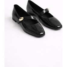 Cozi Company Kadın Rugan Babet Şık Tokalı Ortopedik Taban Günlük Ayakkabı