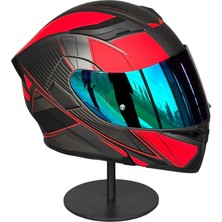 Scharf 902 Çene Açılır Motosiklet Kaskı – Güneş Gözlüklü (Rainbow Green Vizörlü) MX2RED