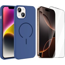 Vendas Apple iPhone 13 Kılıf M-Safe Şarj Özellikli Zore Meta Kapak + Cam Ekran Koruyucu