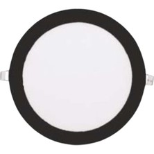 Huzur Elektrik 6W 4000K Ilık Beyaz Işık Sıva Altı  Siyah Kasa Yuvarlak LED Panel