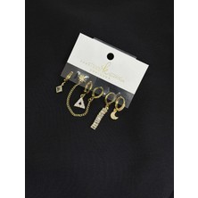 316L Çelik Gold Renk 6lı Küpe
