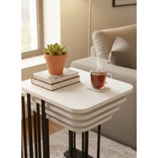 4'lü Tekerlekli Modern Zigon Sehpa