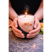 Lumus Candle Kahve & Portakal Kokulu Mum 9x8 cm | El Yapımı Dekoratif Cam Mum