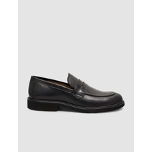 Cabani Siyah Erkek Klasik Loafer Ayakkabı Deri Kaymaz Taban ile Konfor Sunar