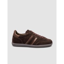 Cabani %100 Hakiki Deri Koyu Kahverengi Bağcıklı Kadın Sneaker